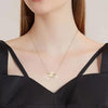 Collar de doble anillo de corazón oro - additional image 1