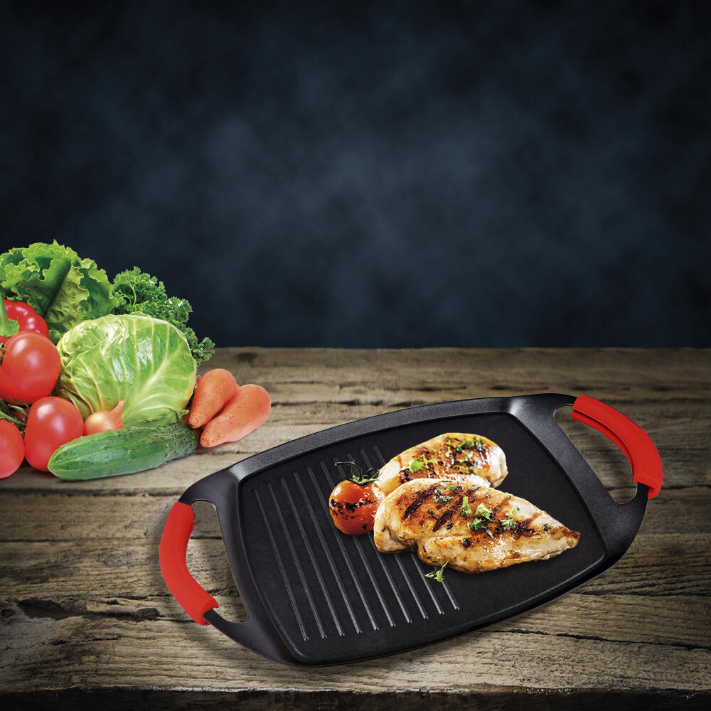 Plancha Grill De Inducción 47 cm Con Revestimiento De Piedra